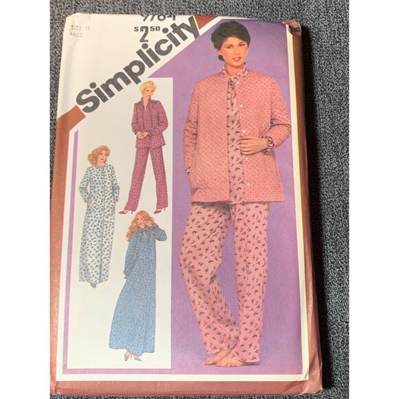 Simplicity Misses Robe Nightgown Sleepwear Sewing Pattern Sz 12 9784 - uncut - Picture 4 of 4